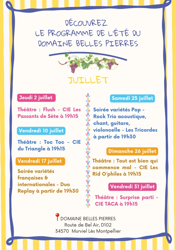 PROGRAMME FESTIVITÉS ÉTÉ JUILLET 2026
